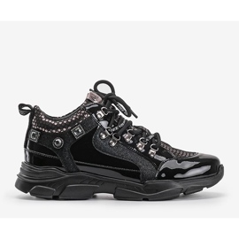 Black Giovanna wedge sneakers 1