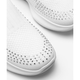 White sports shoes with Mia cubic zirconia 1