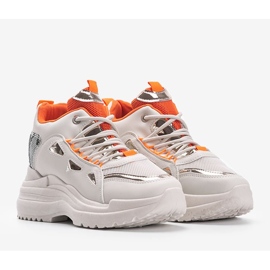 Felicia's white and beige snake sneakers 1