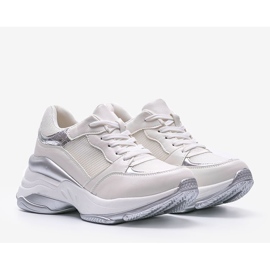 Silver sneakers with a thick Lydia sole white 1
