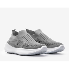 Gray sports shoes with cubic zirconia Mia grey 1