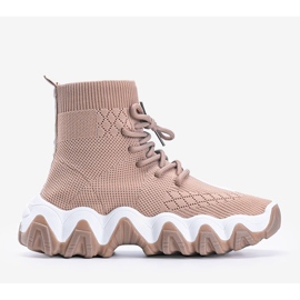 Khaki Gisselle sock sneakers beige 1