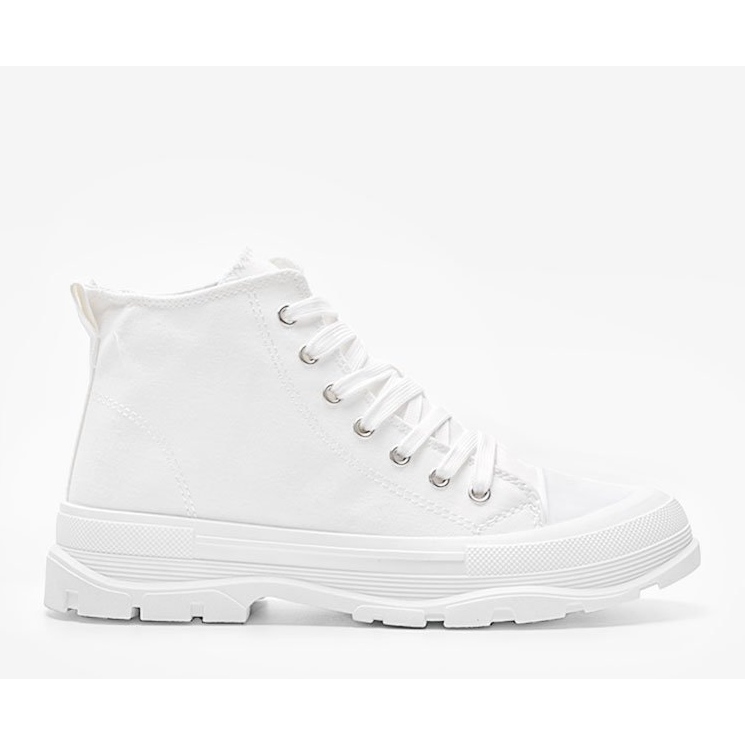 White high sneakers on a thick Evelin sole 1