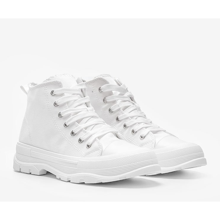 White high sneakers on a thick Evelin sole 2