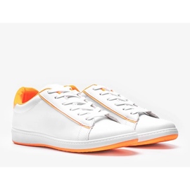 Neon Orange Carol women's white sneakers 1 Neon Orange Carol women's white sneakers 1