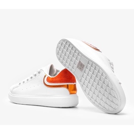 Orange Makaila women's white sneakers 1 Orange Makaila women's white sneakers 1