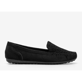 Black moccasins with openwork toe Frida 1