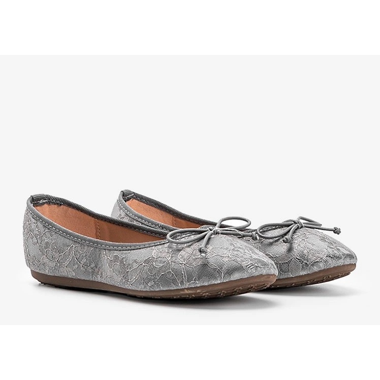 Gray lace ballerinas from Alessandra grey 2