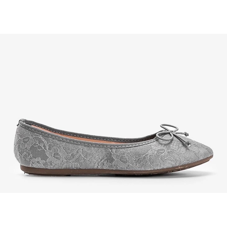 Gray lace ballerinas from Alessandra grey 1
