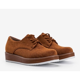Brown suede shoes on a high Elyssa sole 1
