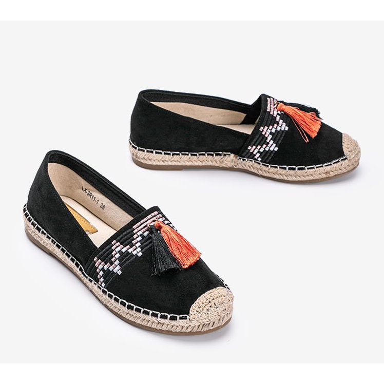 Black espadrilles with Alyana tassels 1