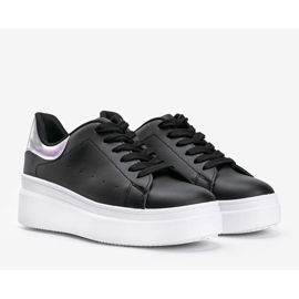 Black sneakers with Lillian holographic insert 1