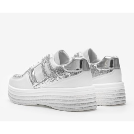 White brocade sneakers on a thick Laurel sole 1