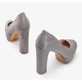 Gray high heels on the Aisha platform grey 1