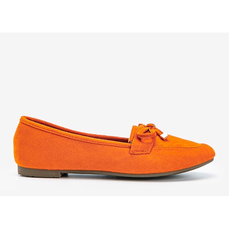Orange loafers with a bow from Arlene 1