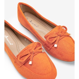 Orange loafers with a bow from Arlene 2