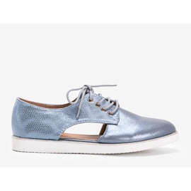 Blue shiny low cut Karley shoes 1