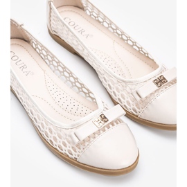 Kaley beige openwork ballerinas 1
