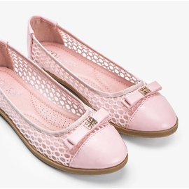 Kaley pink openwork ballerinas 1