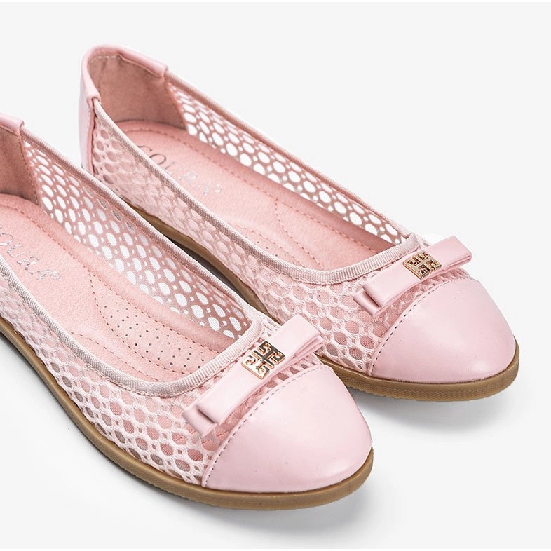 Kaley pink openwork ballerinas 1