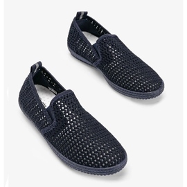 Mallory navy blue openwork sneakers 1