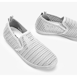 Mallory gray openwork sneakers grey 1