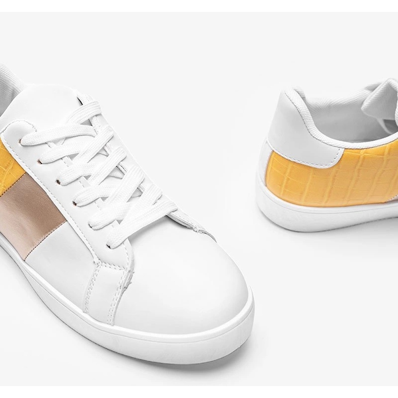 Haille pastel white and yellow sneakers 1