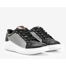 Black sneakers with a decorative mesh Kacie 1