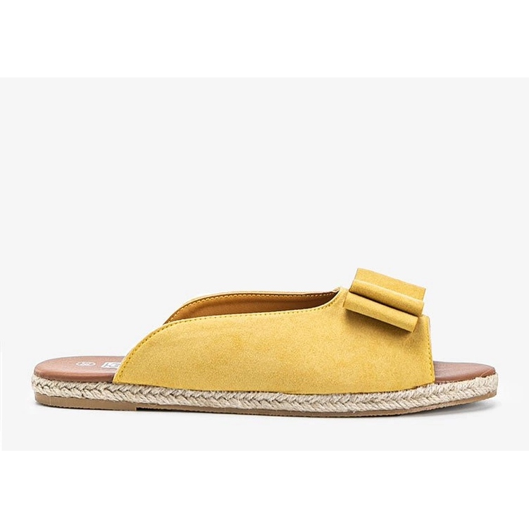 Yellow slippers with April bow 1