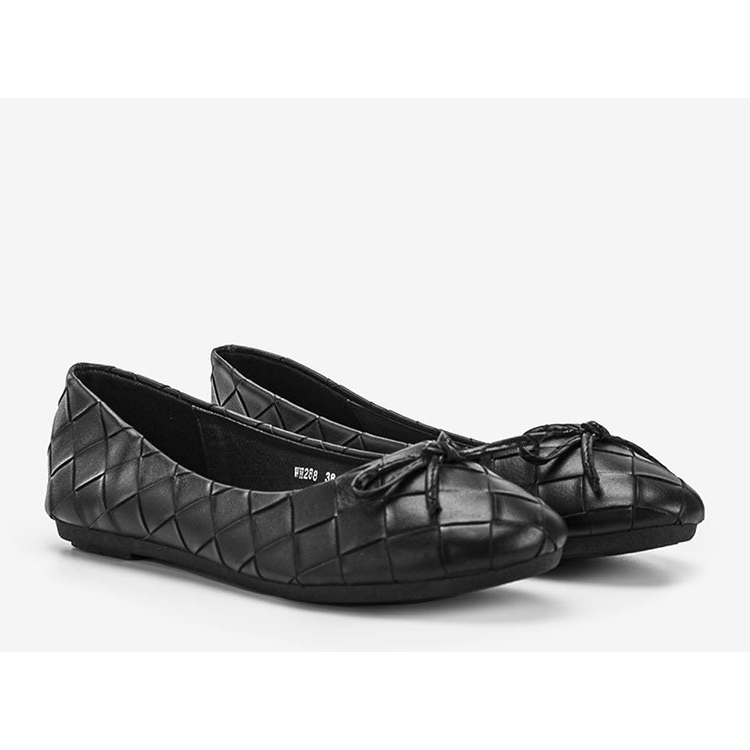 Kaiden black braided ballerinas 2