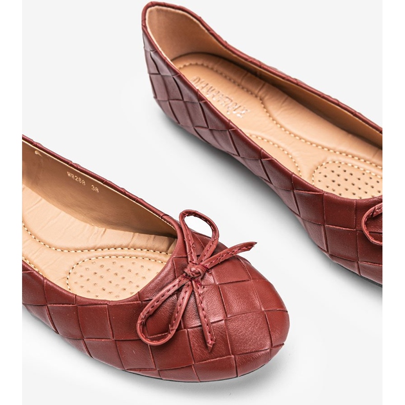 Kaiden red braided ballerinas 1