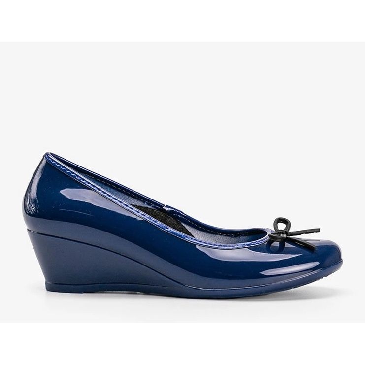 Blue Meliski ballerinas on the Garett wedge heel 1