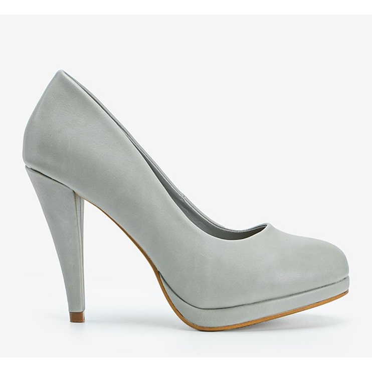 Gray eco-leather pumps on the Liana platform grey 1 Gray eco-leather pumps on the Liana platform grey 1