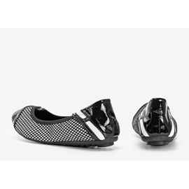 Black lacquered Debbie ballerinas white 1