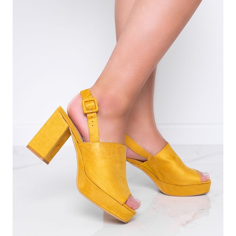 Mustard sandals on the post of Chikie yellow 1