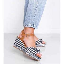 Blue and white wedge Dulce sandals 1