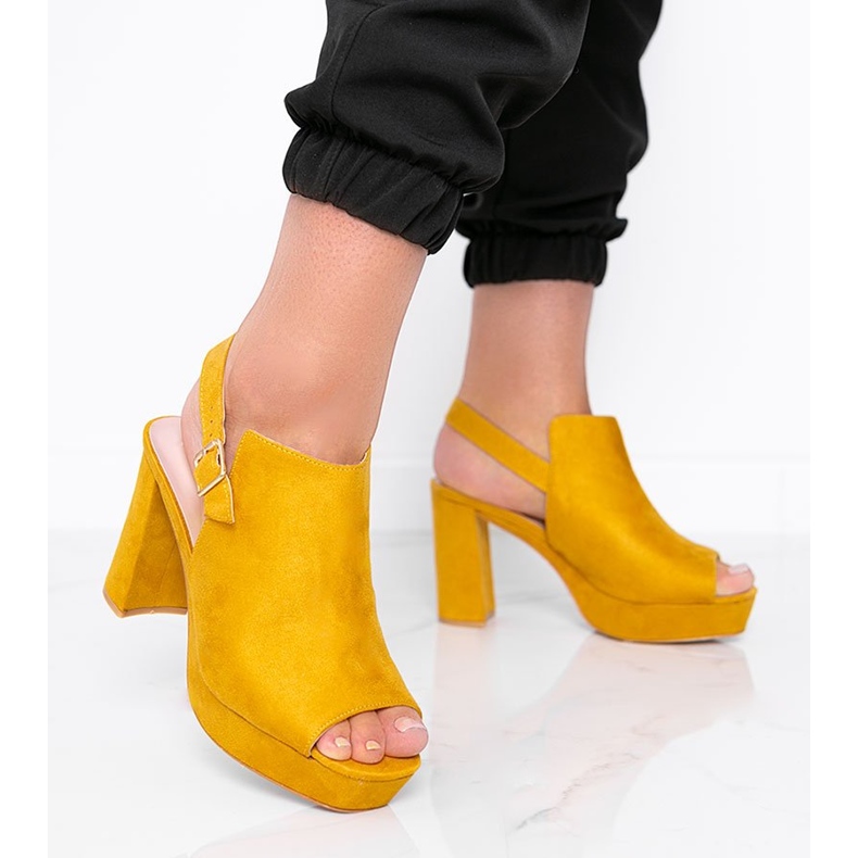 Mustard sandals on the Lordly post yellow 1