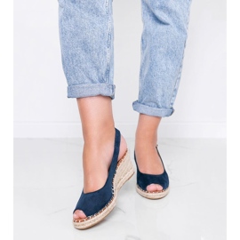 Navy blue wedge sandals from Caitlin 1
