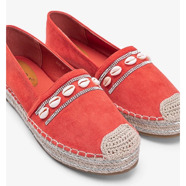 Orange espadrilles with Sea Side shells 1