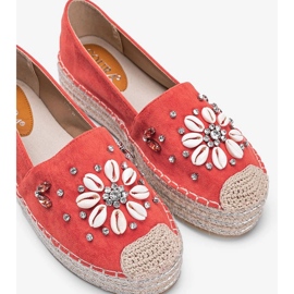 Orange espadrilles on the chunky sole of Mrs Nicki 1