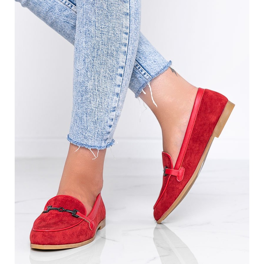 Suede 2025 red loafers