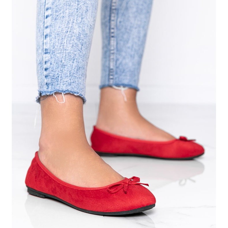 Red ballerinas with a bow Angelina 1