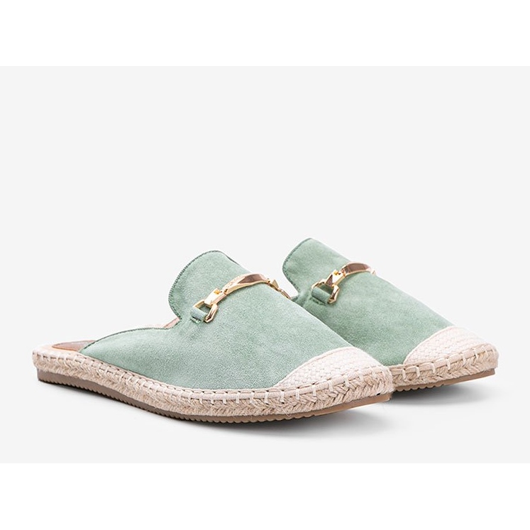 Women World green slippers with a buckle 1 Women World green slippers with a buckle 1