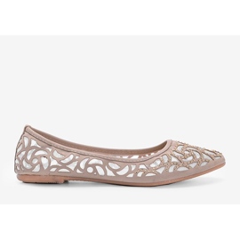Beige openwork ballerinas Come on! white 1