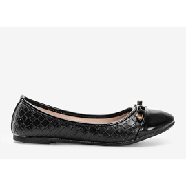 Black ballerinas with a braided Broadway pattern 1
