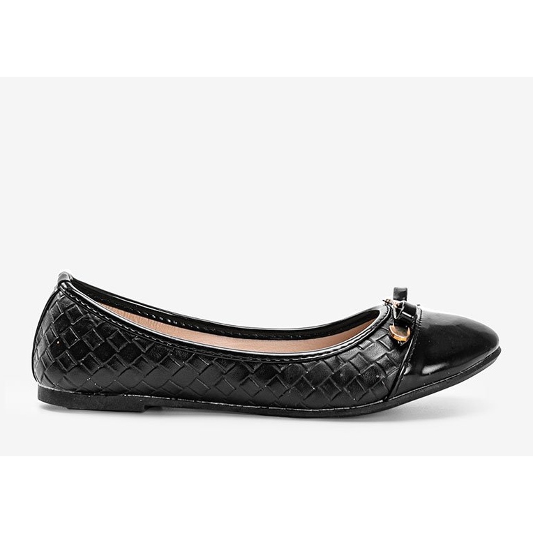 Black ballerinas with a braided Broadway pattern 1