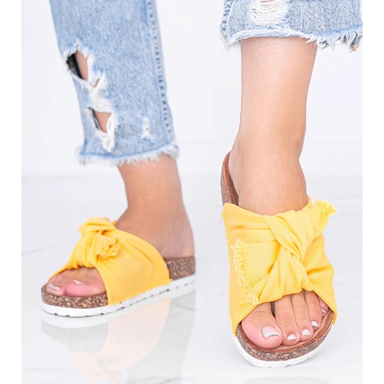 Yellow sandals on Martenn cork sole 1