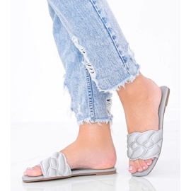 Gray slippers with a decorative Stormi upper grey 1