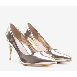 Golden pumps on a high heel Bowi Bowi 1