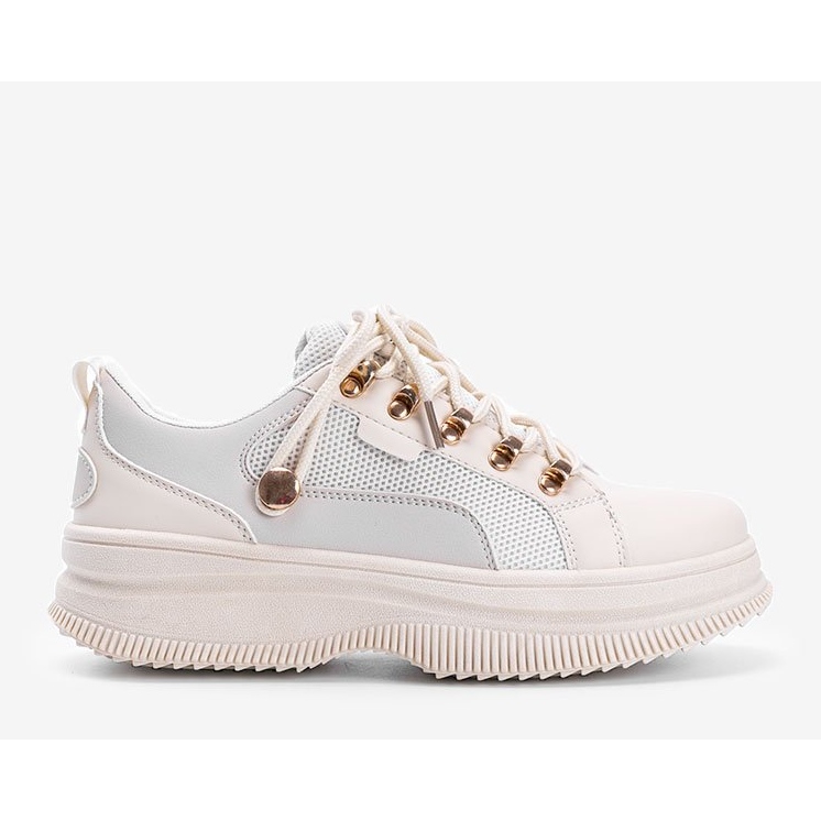 Beige sneakers with a high Tifel sole 1